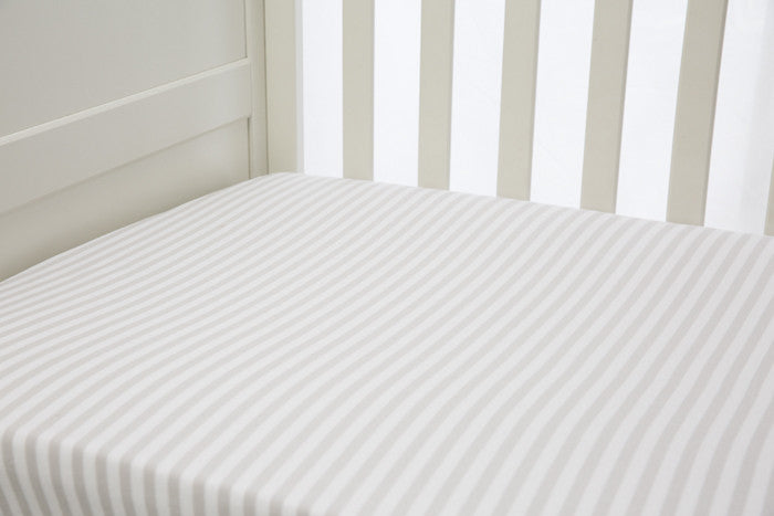 L'il Fraser 1 piece fitted cot sheet - Grey & White stripes